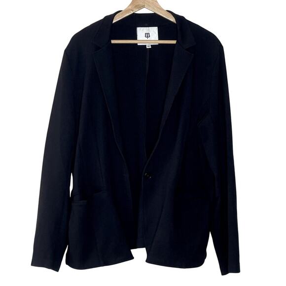 Betabrand Classic Black Ponte Knit Single Button Blazer Size XXL - Picture 1 of 8
